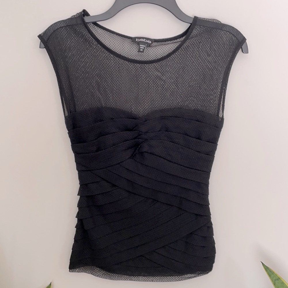 Bebe mesh black top - Picture 1 of 5